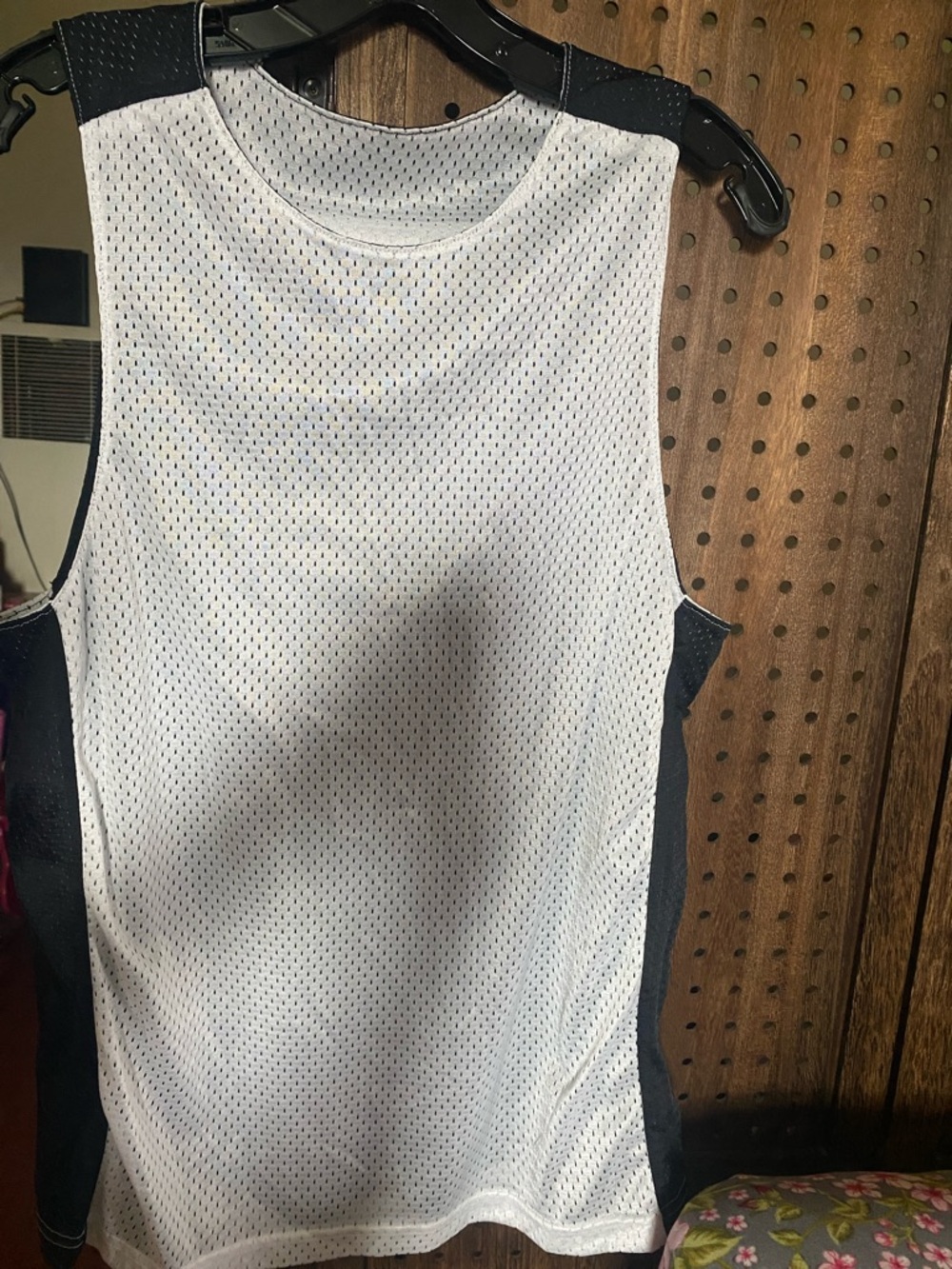 Nike White and Black Athletic Mesh Tank Top reversible Size S